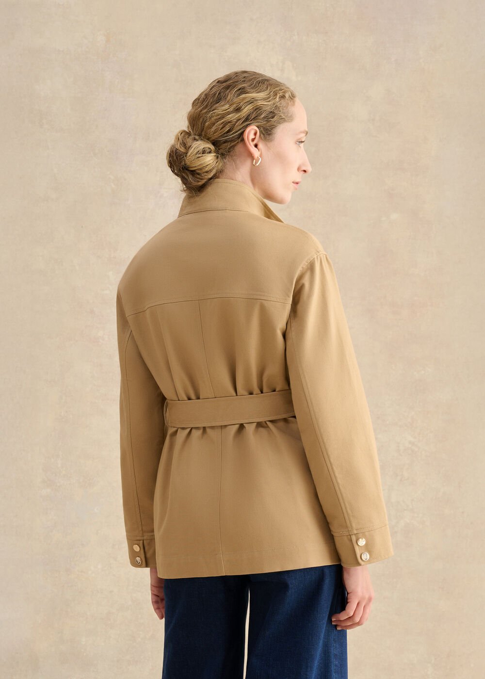 Chara Cotton Blend Jacket, Cashew Brown, hi-res