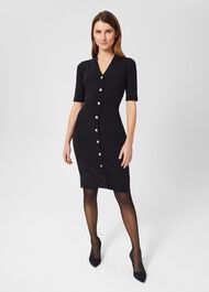 Marlene Knitted Dress, Navy, hi-res
