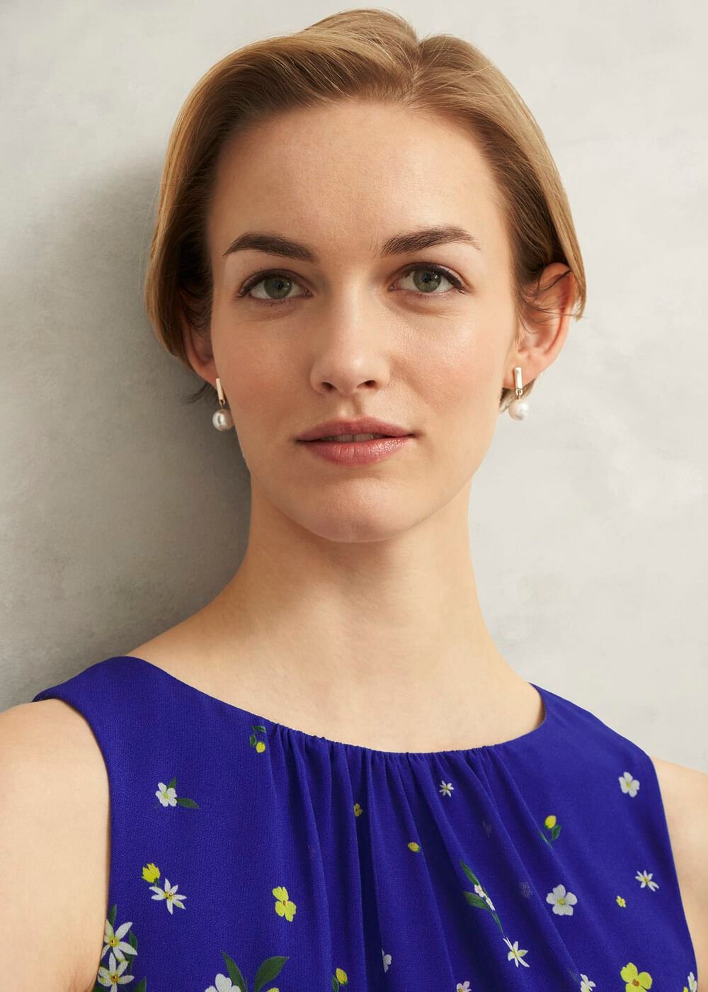 Aria Pearl Earrings, Gold, hi-res