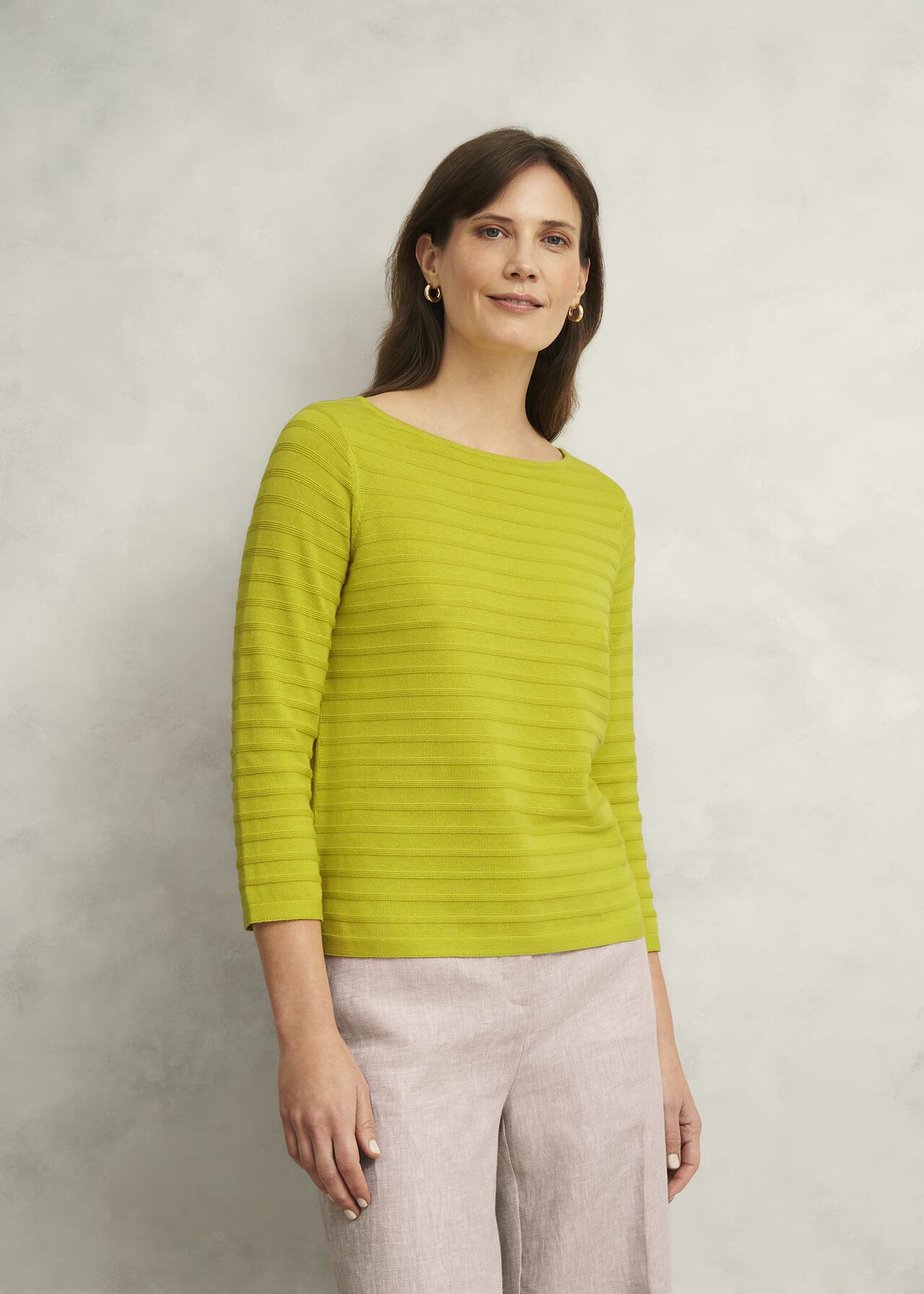 Nellie Cotton Jumper, Citrine Green, hi-res