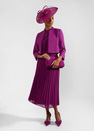 Addison Pleated Dress, Magenta Purple, hi-res