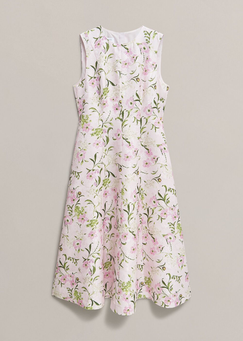 Lana Floral Jacquard Dress, Pale Pink Multi, hi-res