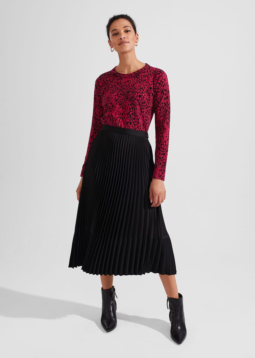 Harlow Cotton Blend Jumper, Cerise Black, hi-res