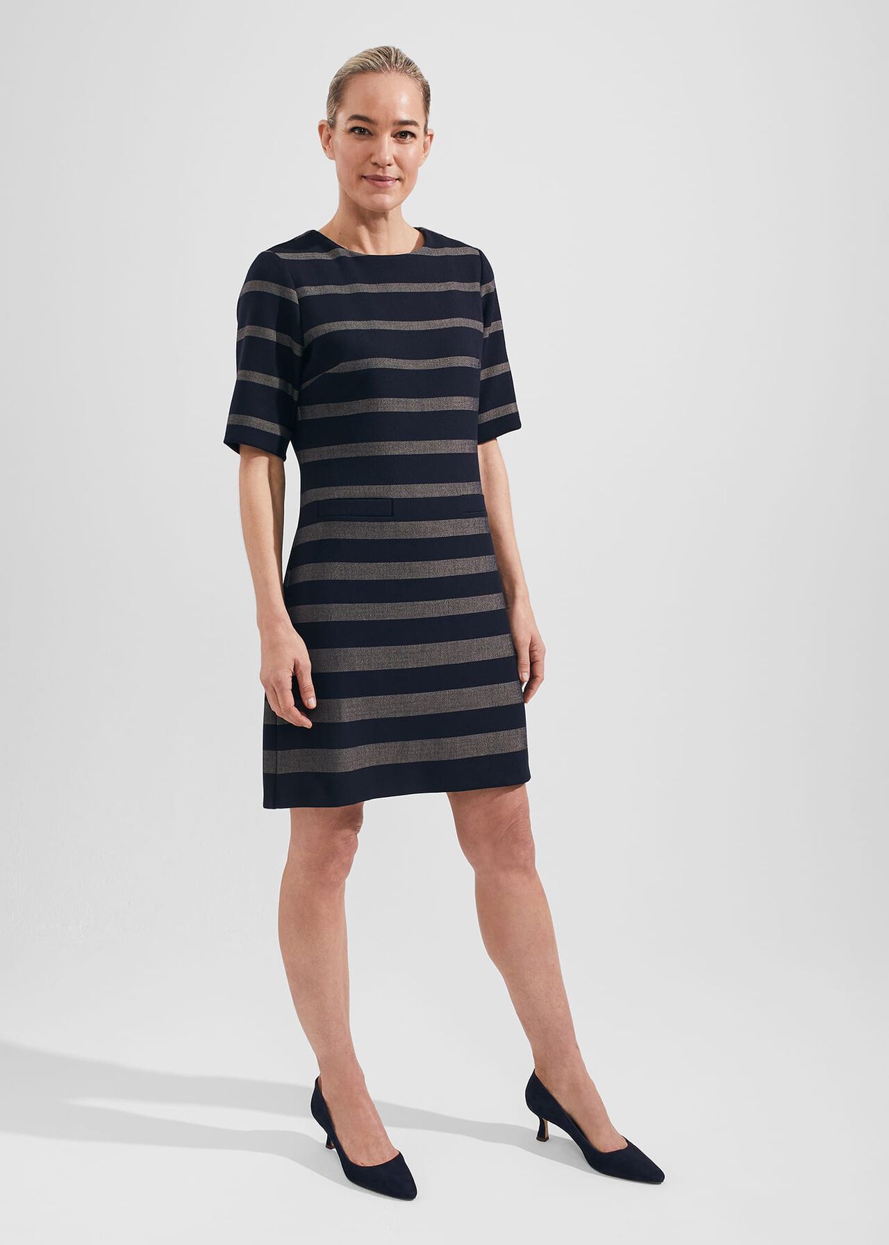 Darla Dress, Navy Camel, hi-res