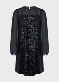 Zariah Sequin Dress, Black, hi-res