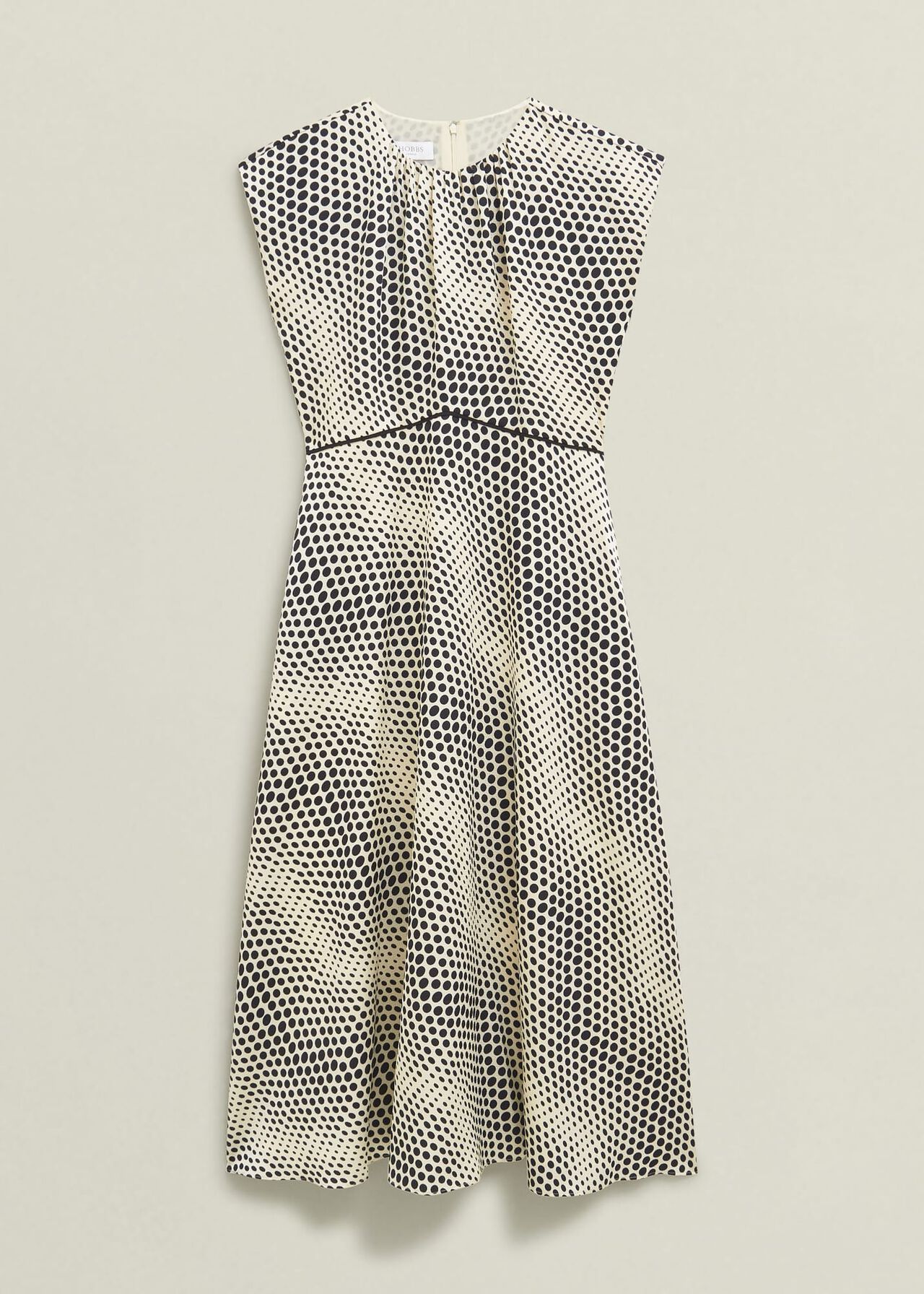 Paisley Spot Dress, Cream Black, hi-res