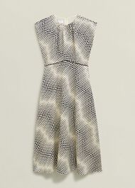 Paisley Spot Dress, Cream Black, hi-res