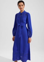 Ada Embroidered Midi Dress, Lapis Blue, hi-res