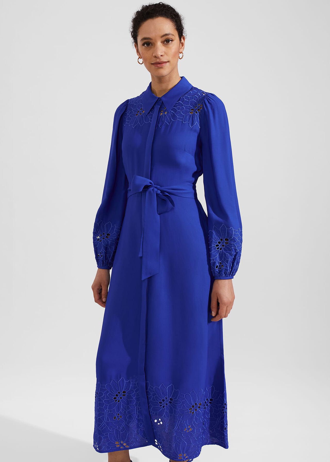 Ada Embroidered Midi Dress, Lapis Blue, hi-res