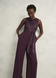 Petite Zuri Jumpsuit, Onyx Red, hi-res