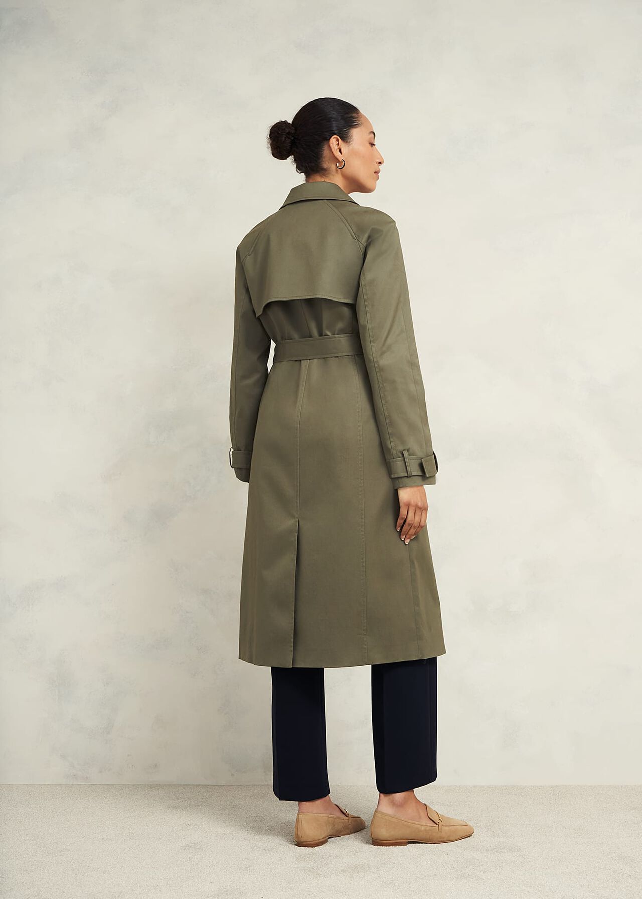 Rhian Shower Resistant Trench Coat, Olive Green, hi-res