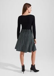 Elena Knitted Dress, Black Green, hi-res