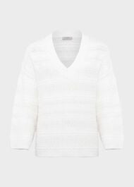 Hadley Cotton Jumper, Ivory, hi-res