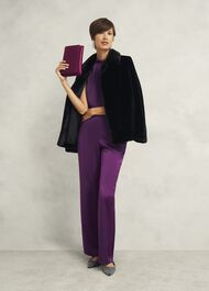 Judith Satin Trousers, Vibrant Purple, hi-res