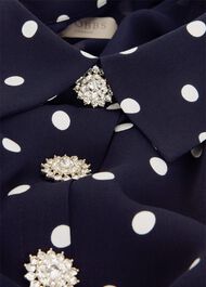 Ayla Spot Fit And Flare Dress, Navy Ivory, hi-res