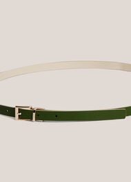 Pauline Skinny Reversible Leather Belt, Ivory Green, hi-res