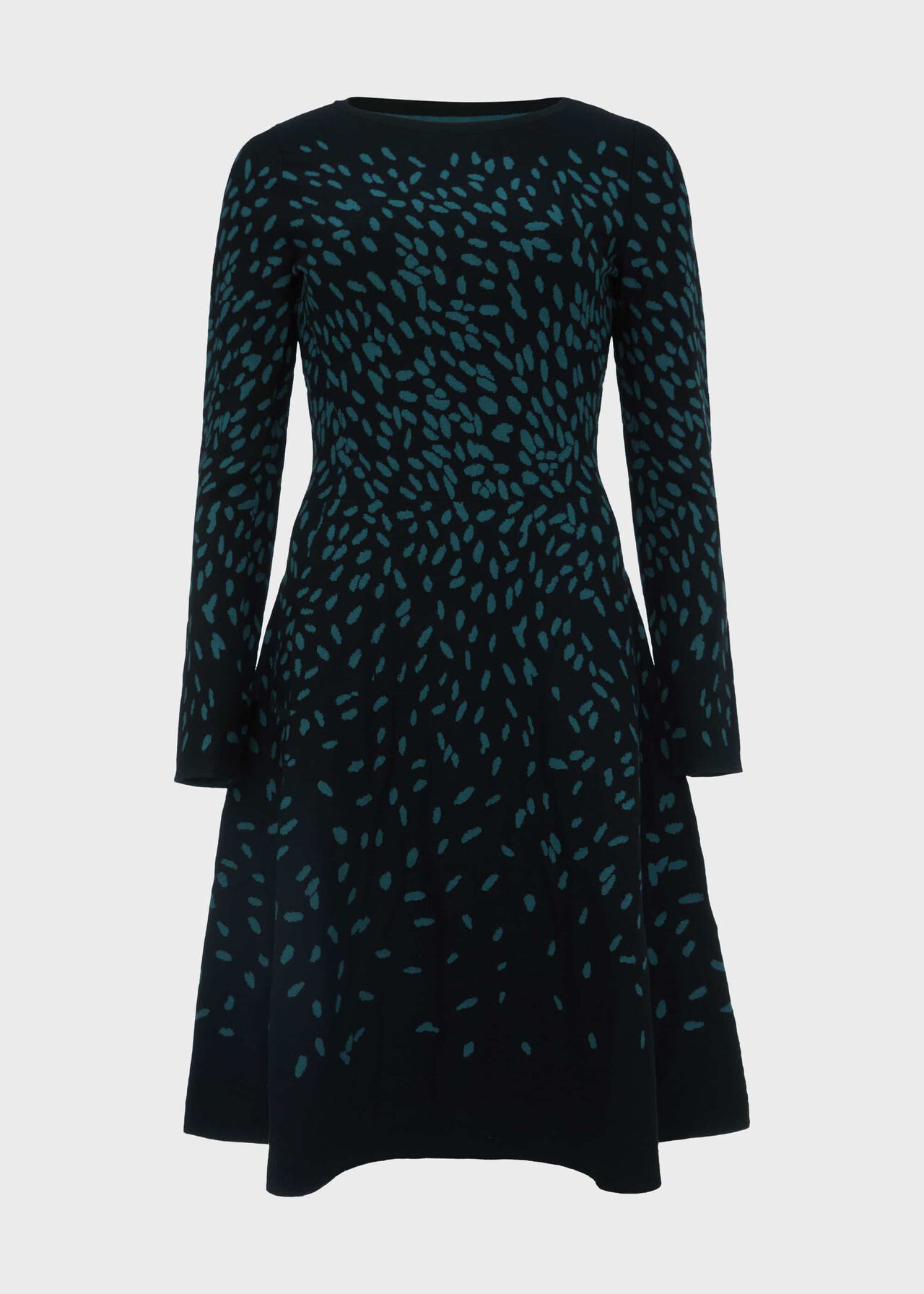 Jodie Knitted Dress, Black Green, hi-res