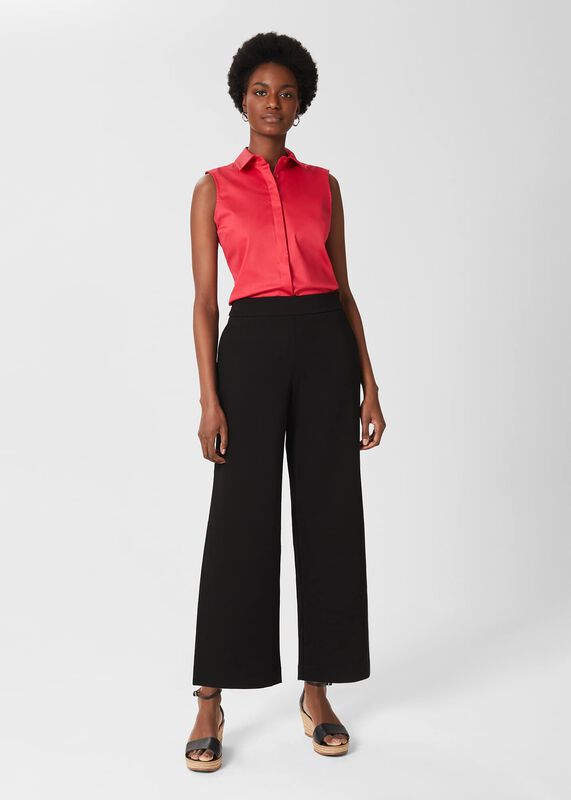 Sleeveless Vic Cotton Shirt 