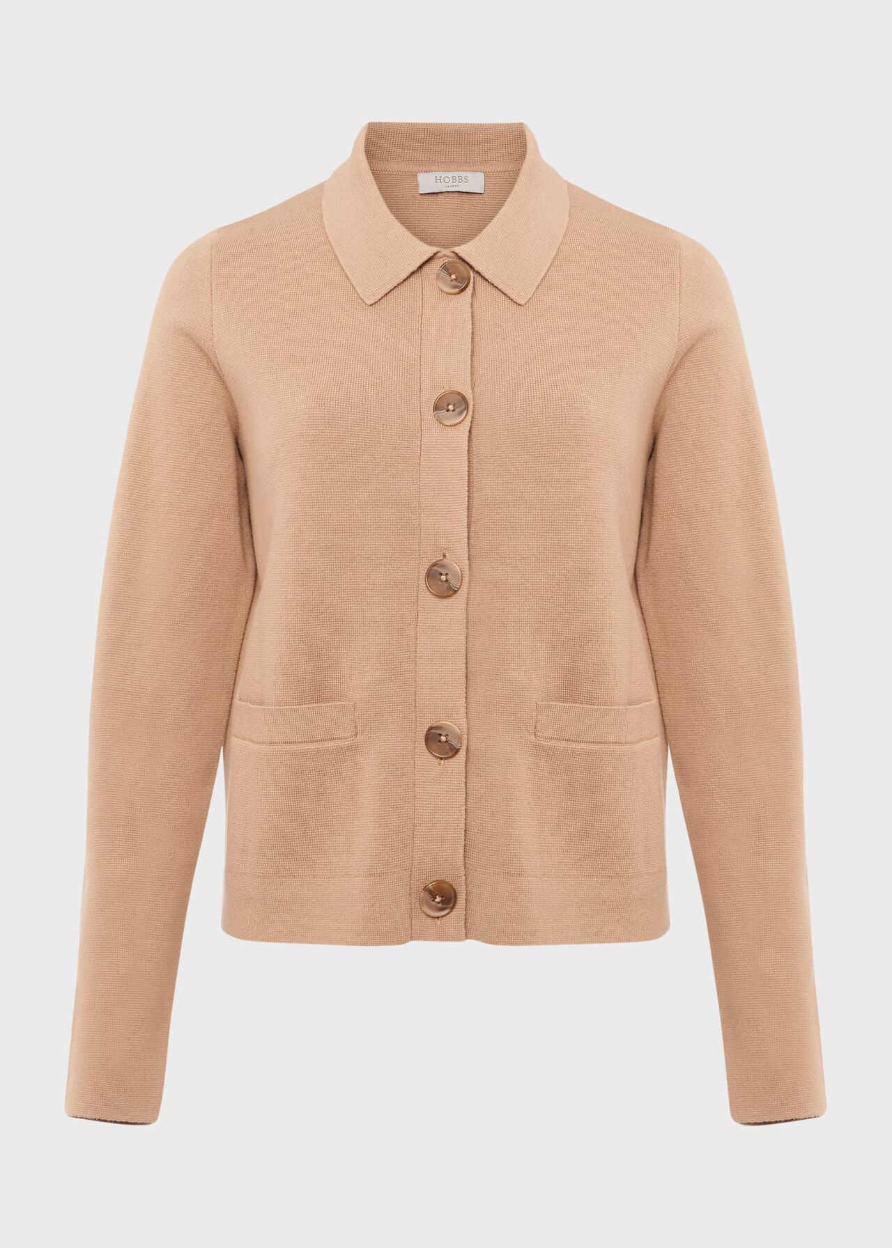 Mia Cotton Wool Knitted Jumper, Hobbs Camel, hi-res
