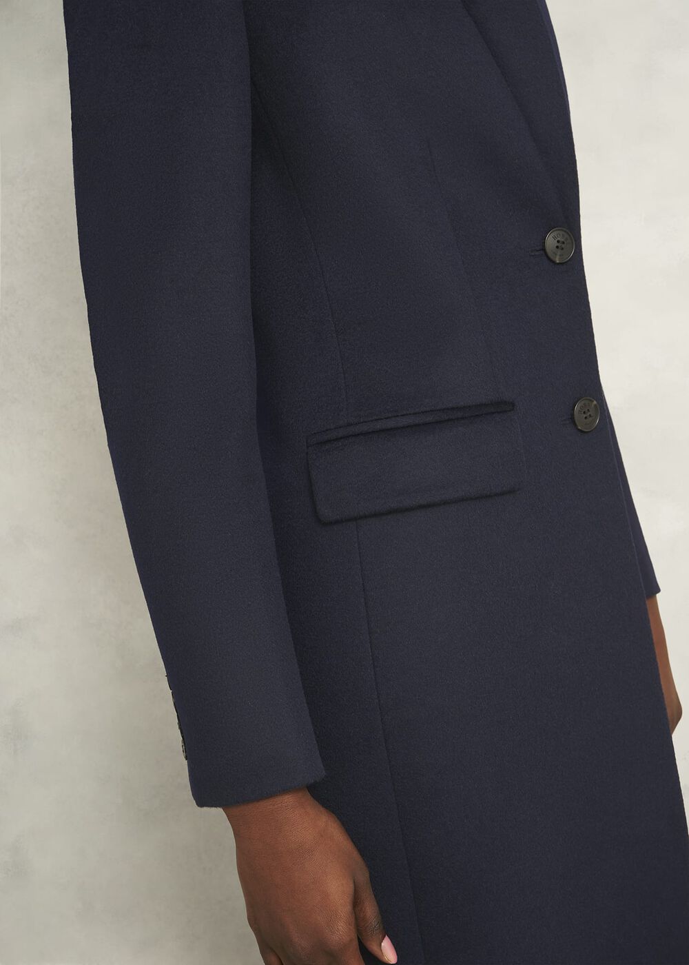 Cavendish Wool Coat, Navy, hi-res