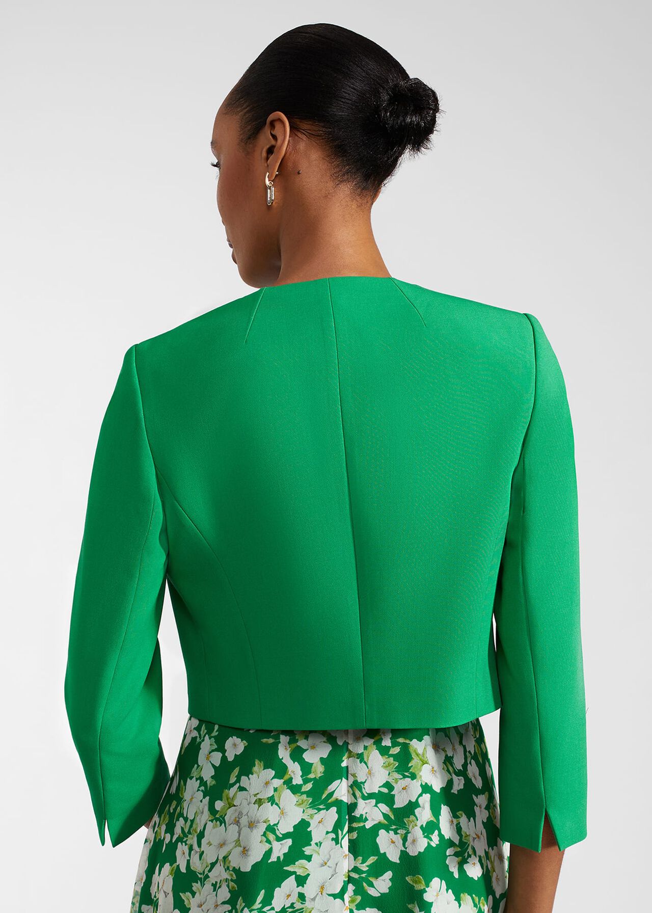 Elize Crepe Jacket, Cilantro Green, hi-res