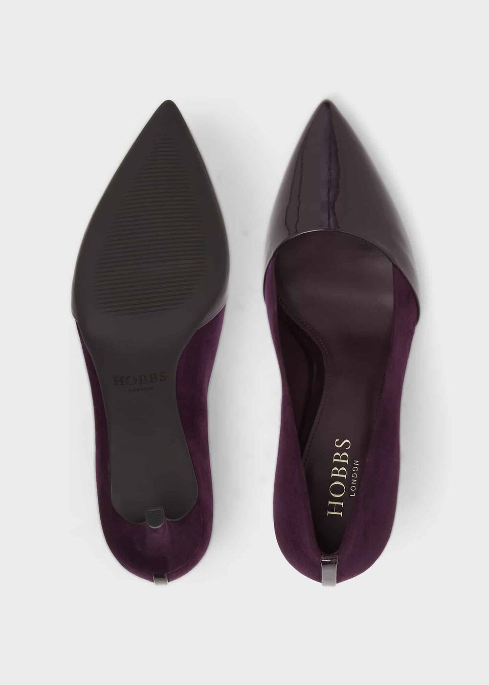 Rowan Suede Court Shoes, Purple Plum, hi-res