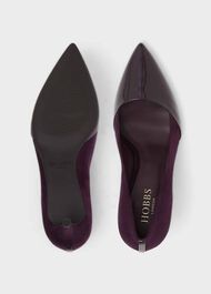 Rowan Suede Court Shoes, Purple Plum, hi-res