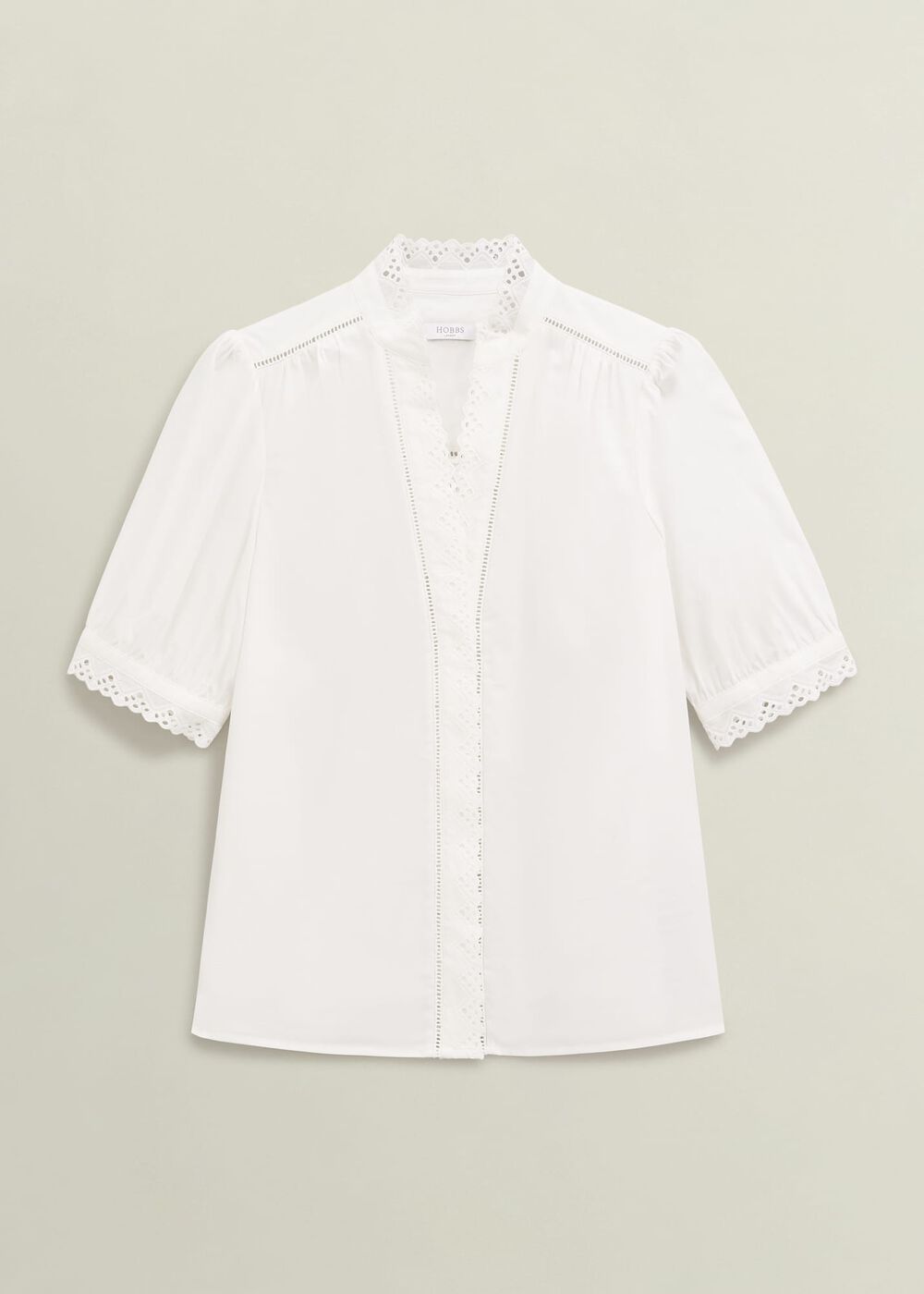 Karis Cotton Blouse, White, hi-res