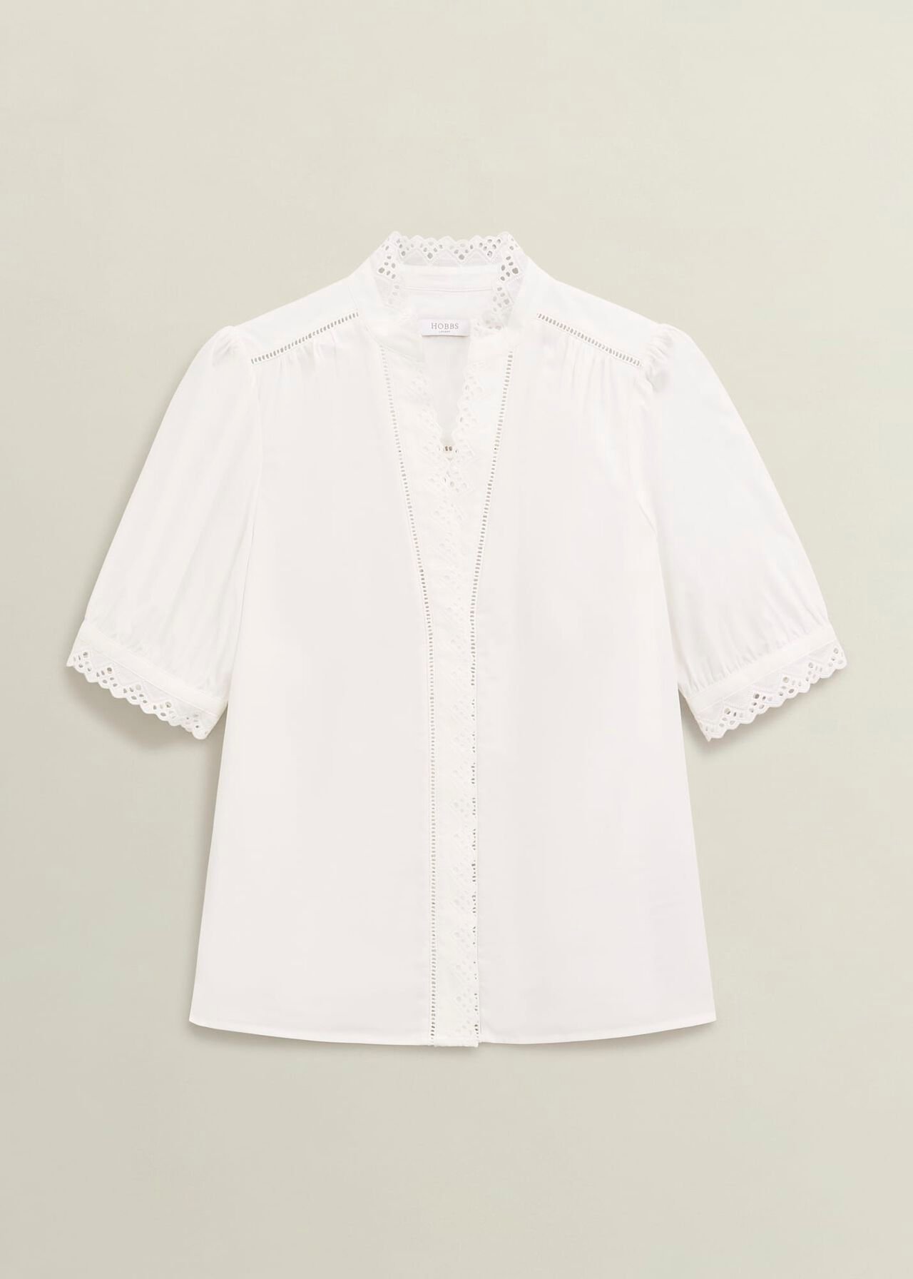 Karis Cotton Blouse, White, hi-res