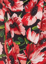 Carly Floral Midi Dress, Red Multi, hi-res
