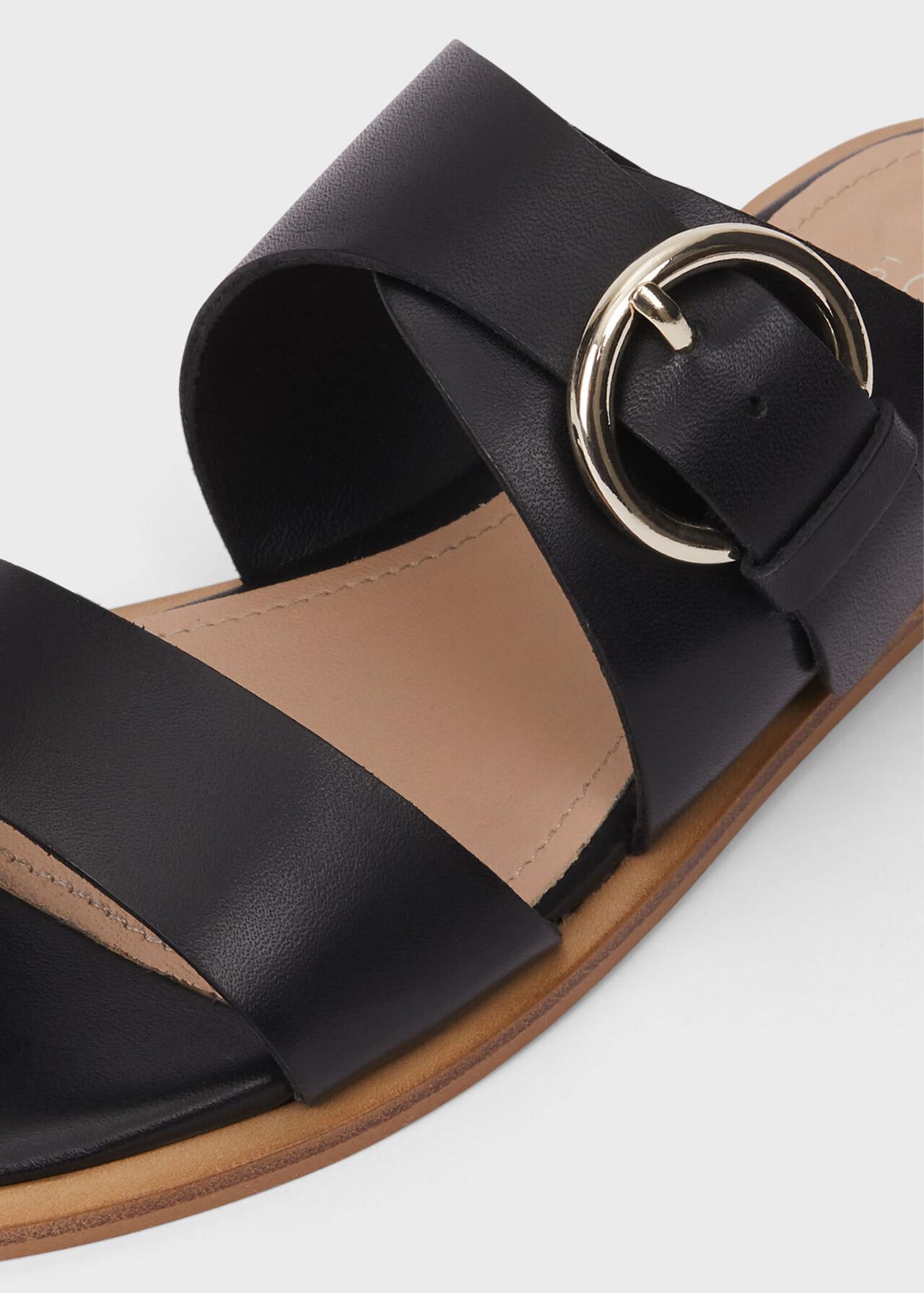 Sienna Leather Sandals , Black, hi-res