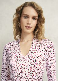 Aimee Printed Top, Ivory Pink, hi-res