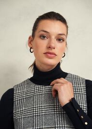 Brea Wool Dress, Black White, hi-res