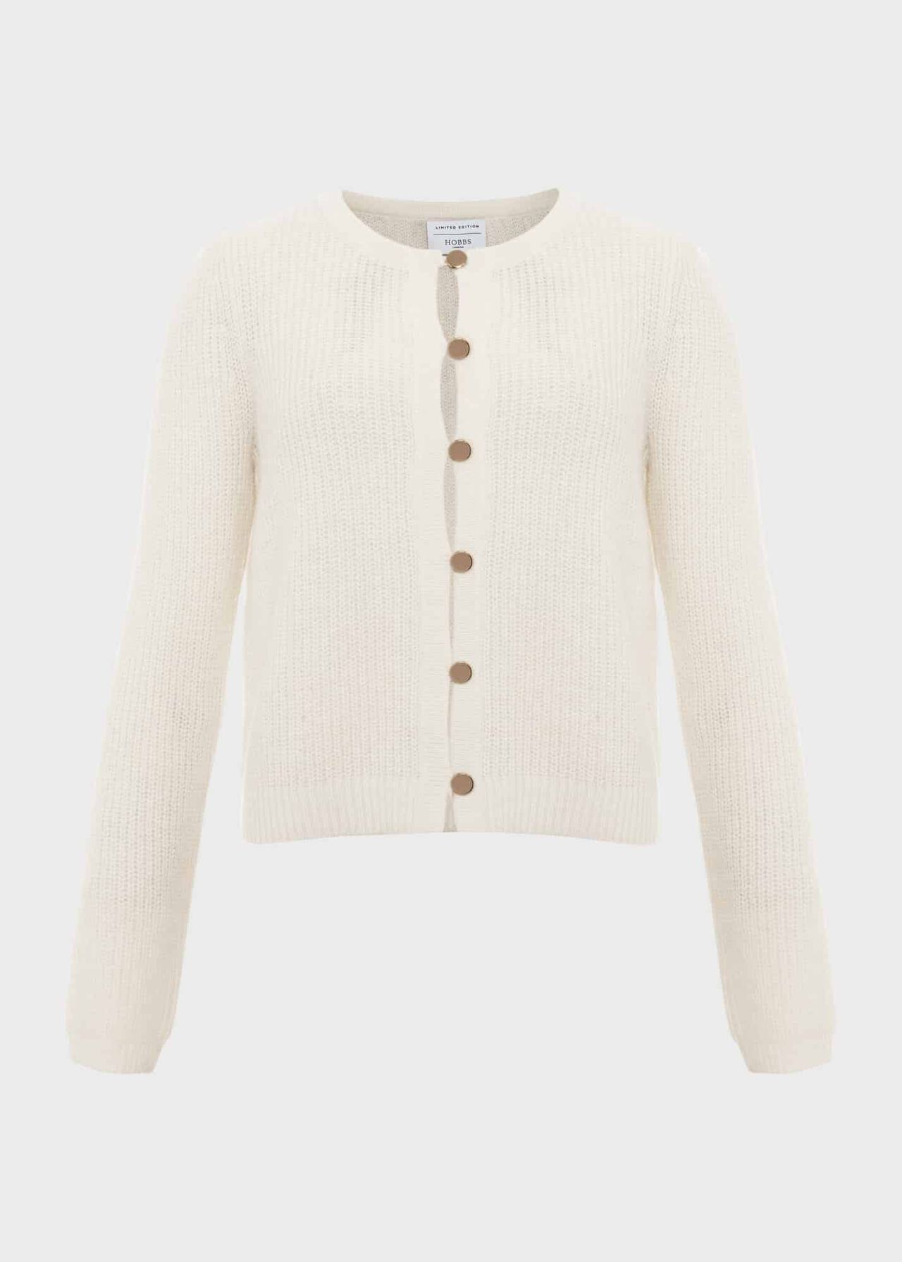 Lomond Cardigan With Alpaca, Ivory, hi-res