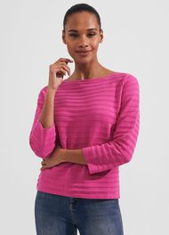 Nellie Cotton Jumper, Deep Fuchsia, hi-res