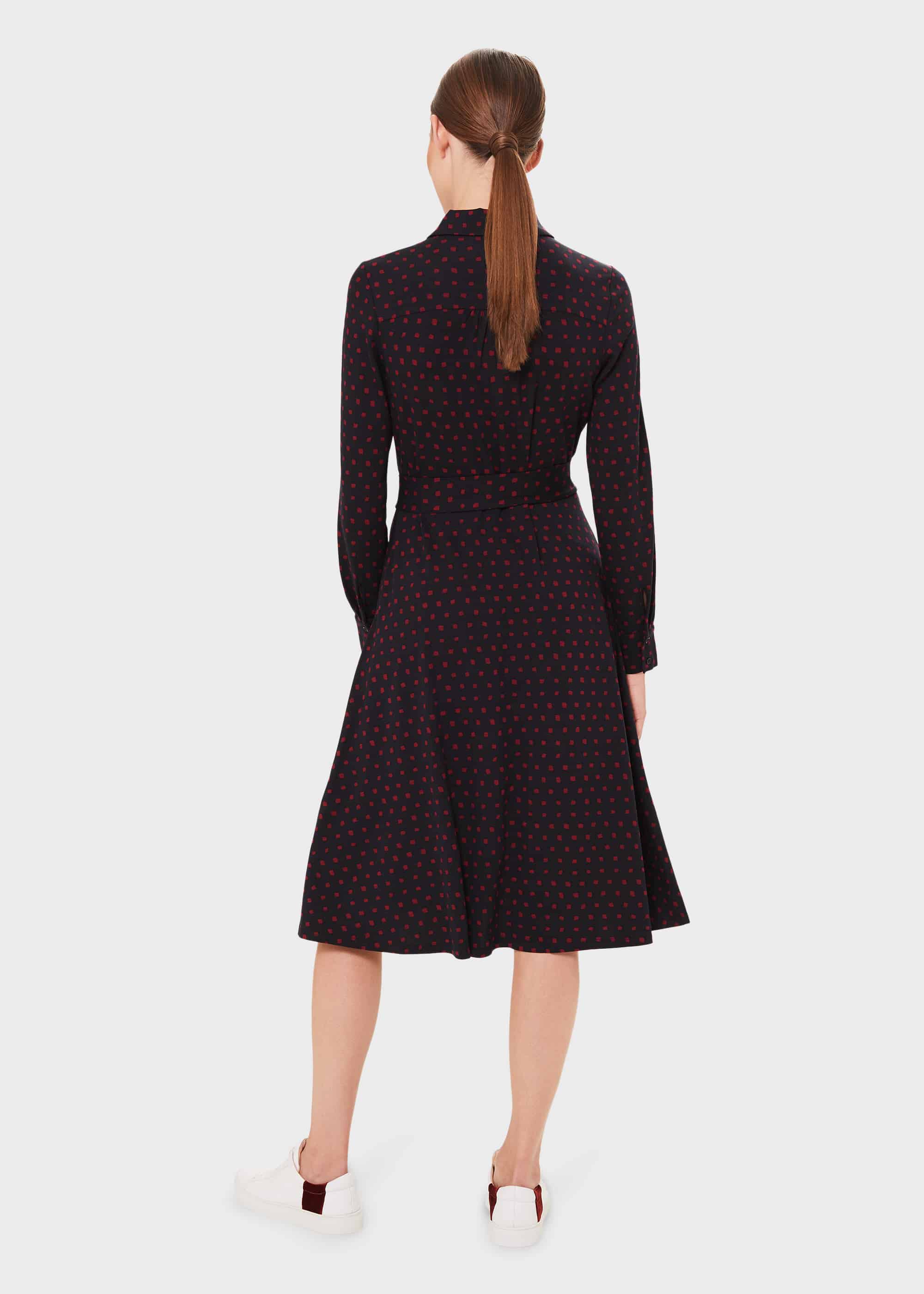 hobbs navy spot dress