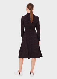 Lucinda Spot Dress, Navy Merlot, hi-res