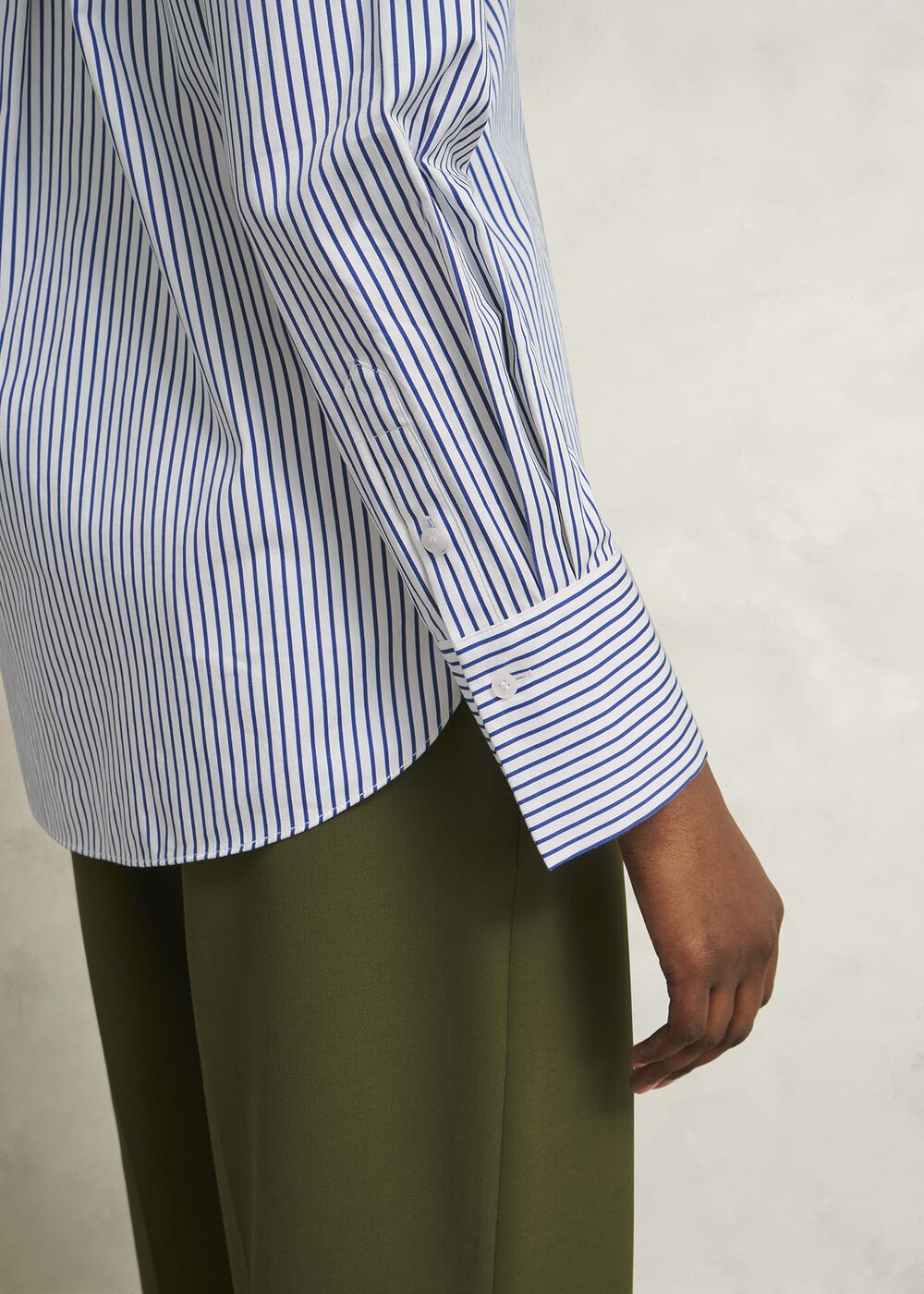 Andra Cotton Blend Shirt, White Navy, hi-res