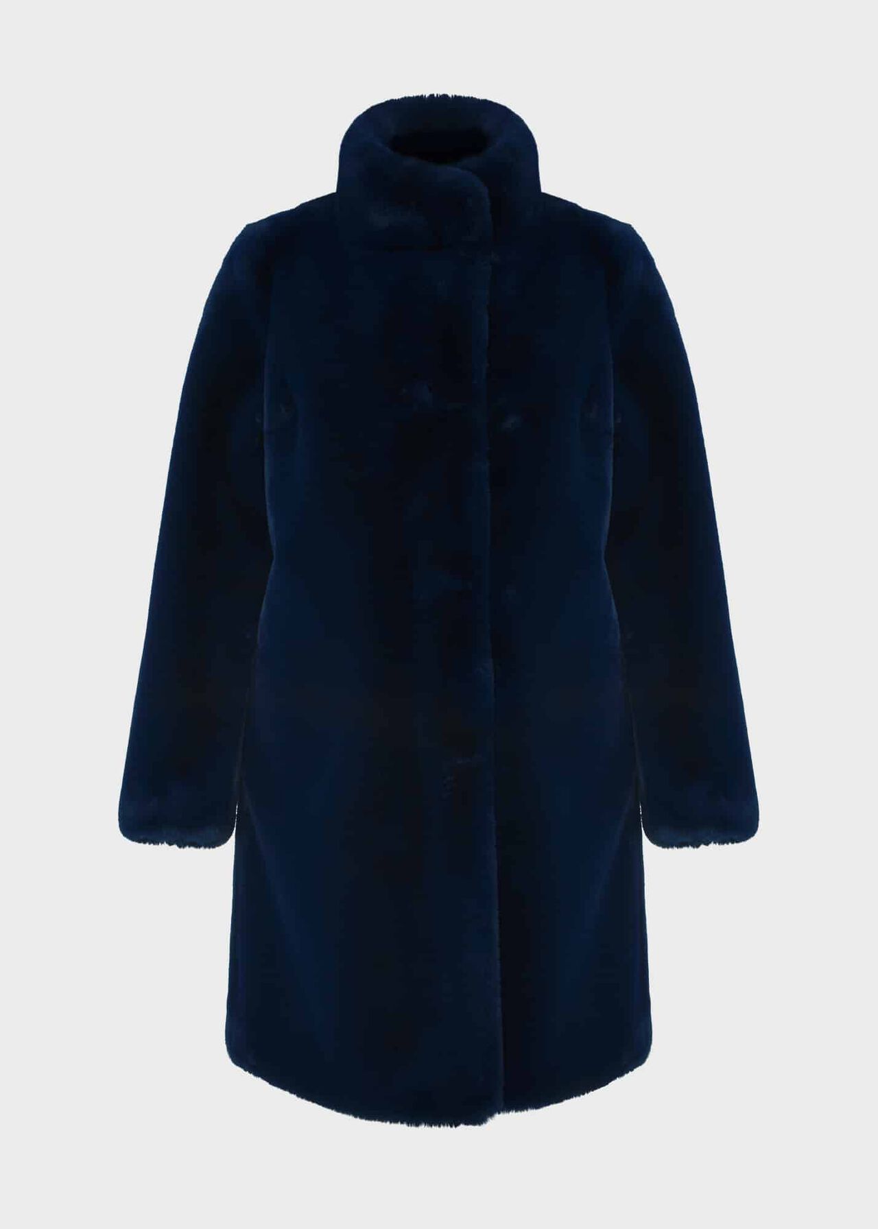 Maddox Faux Fur Coat, Steel Blue, hi-res