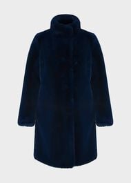 Maddox Faux Fur Coat, Steel Blue, hi-res
