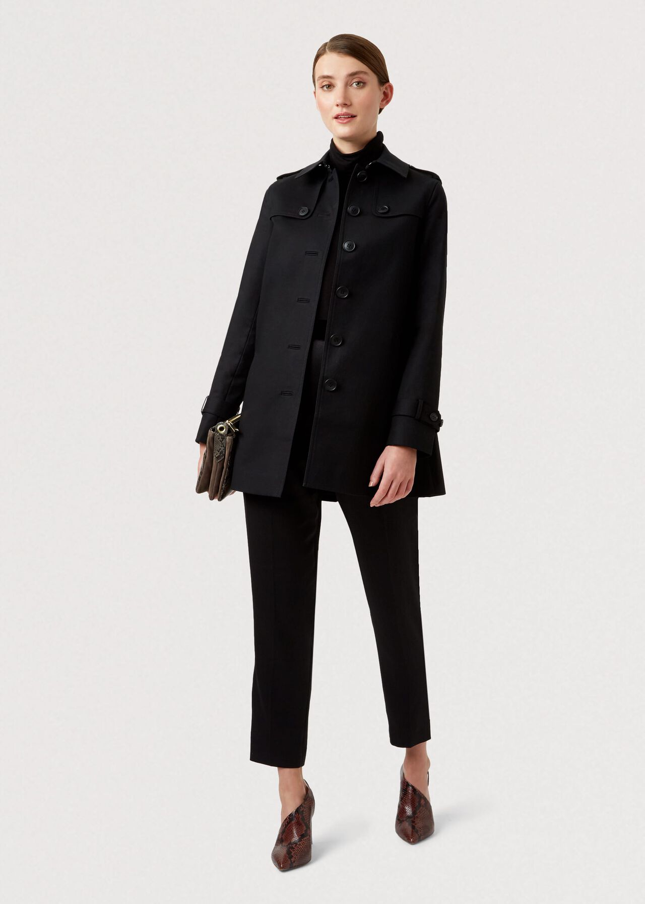 Chrissie Water Resistant Mac, Navy, hi-res