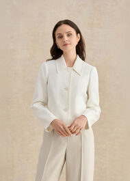 Adeen Linen Jacket, Ivory, hi-res