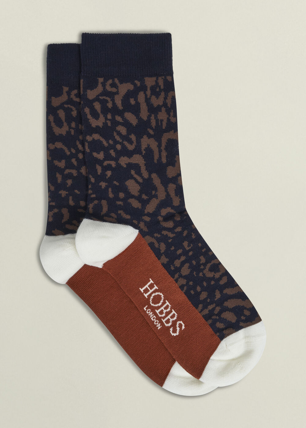 Leopard Single Socks, Black Multi, hi-res