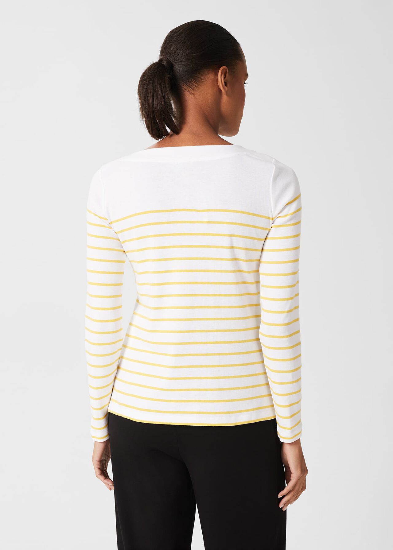 Constance Cotton Striped Top , White Yellow, hi-res