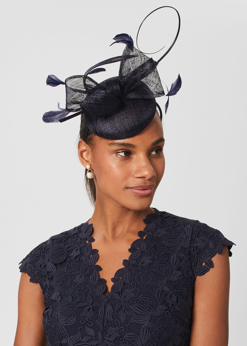 Alya Fascinator, Midnight, hi-res