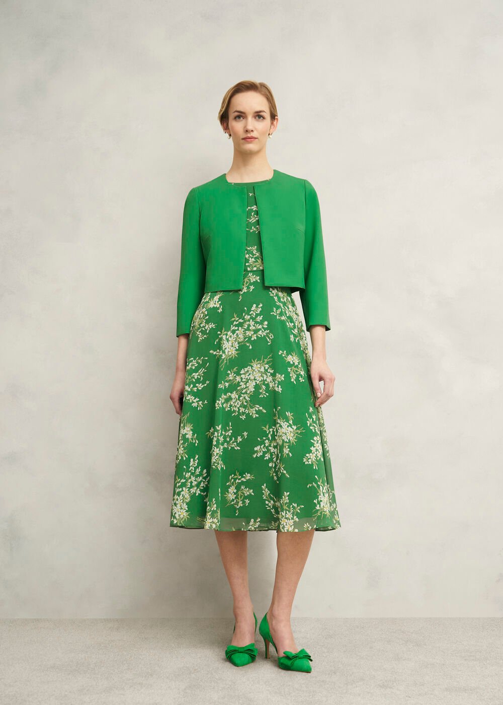 Elize Crepe Jacket, Cilantro Green, hi-res