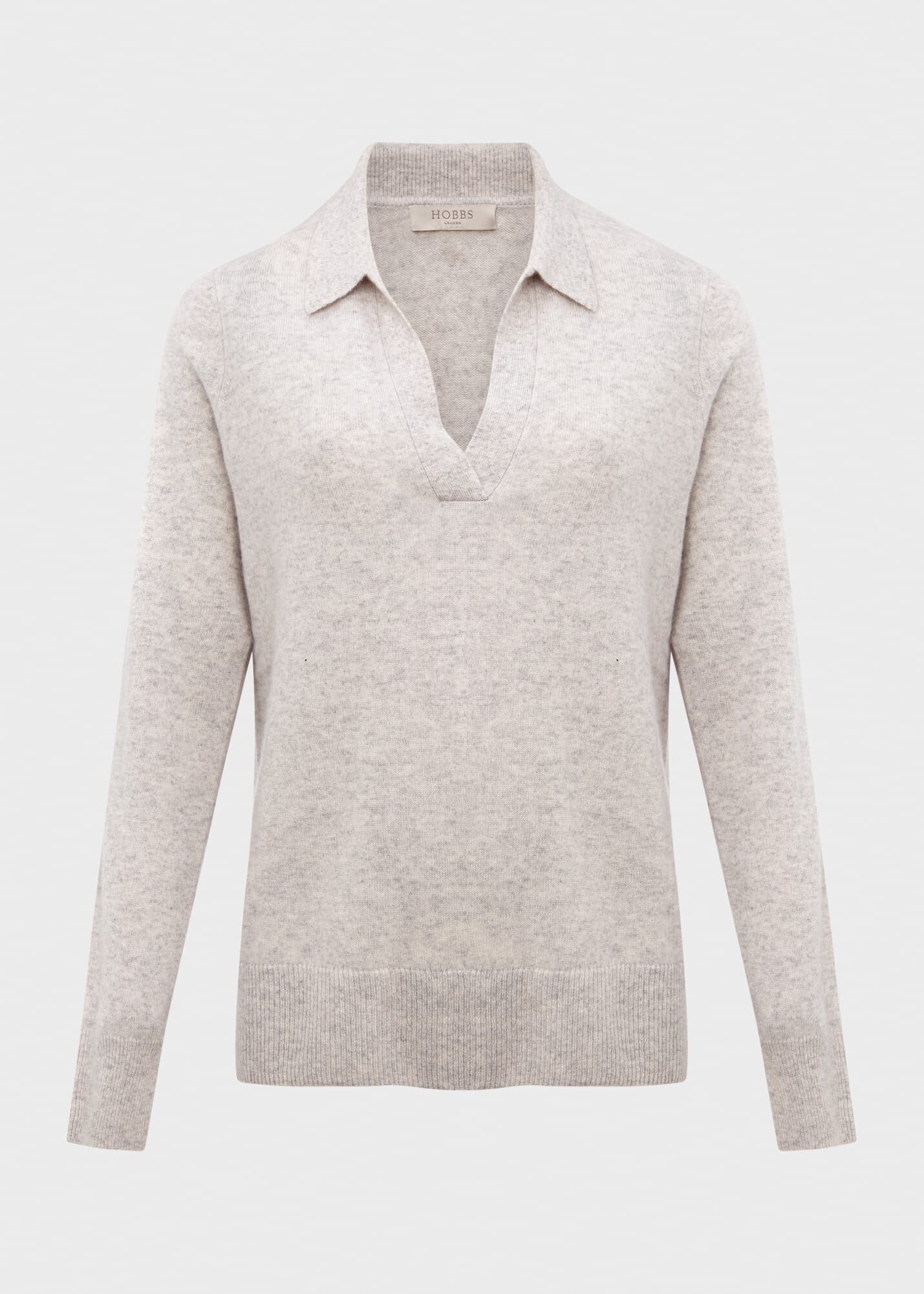 Cashmere sweater with collar top