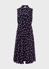 Belinda Fit And Flare Dress, Navy Pink, hi-res