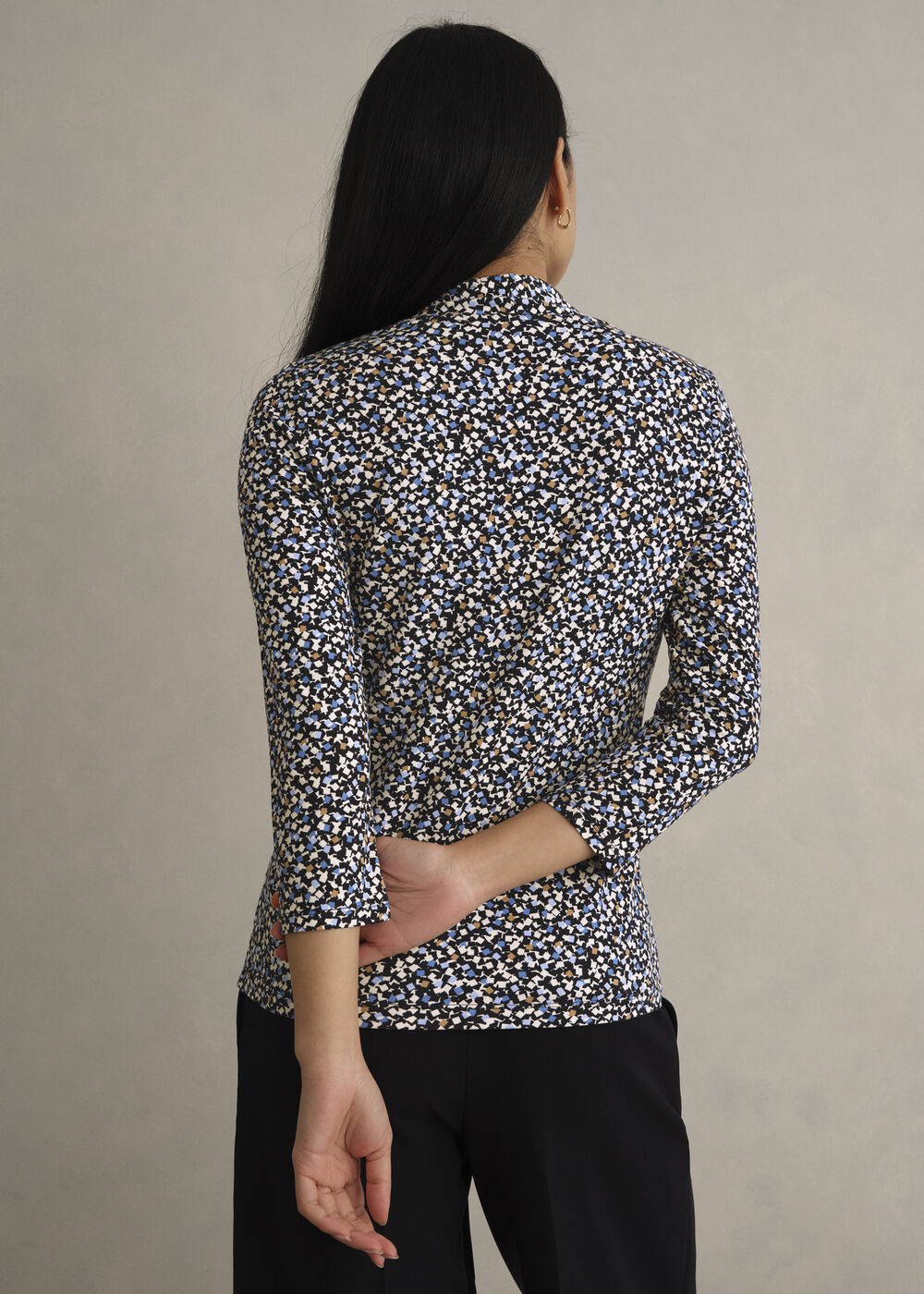 Aimee Printed Top, Navy Multi, hi-res