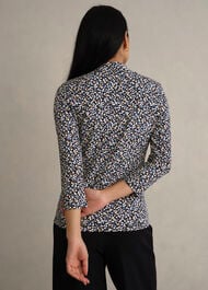 Aimee Printed Top, Navy Multi, hi-res